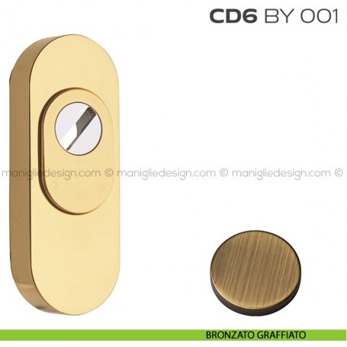 Bocchetta ovale con blocco defender 92x35 mm CD6BY001 Reguitti bronzato graffiato