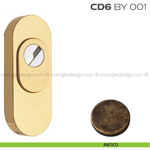 Bocchetta ovale con blocco defender 92x35 mm CD6BY001 Reguitti antico
