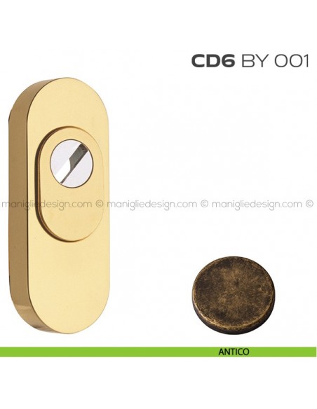 Bocchetta ovale con blocco defender 92x35 mm CD6BY001 Reguitti antico