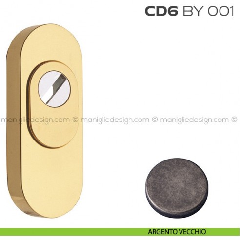 Bocchetta ovale con blocco defender 92x35 mm CD6BY001 Reguitti argento vecchio