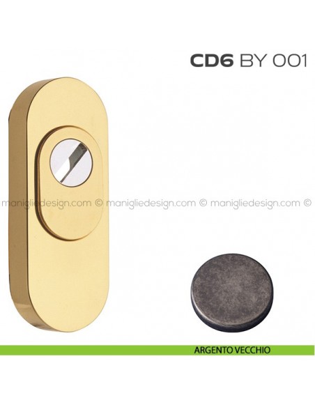 Bocchetta ovale con blocco defender 92x35 mm CD6BY001 Reguitti argento vecchio