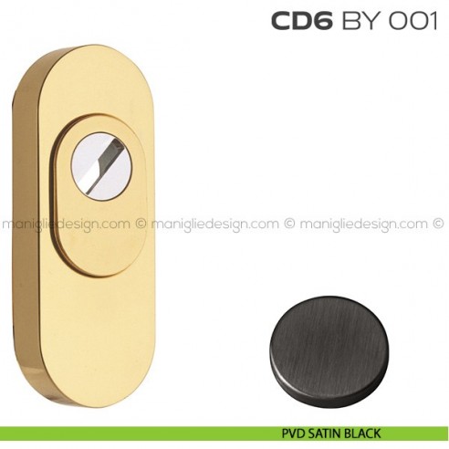 Bocchetta ovale con blocco defender 92x35 mm CD6BY001 Reguitti PVD Satin black