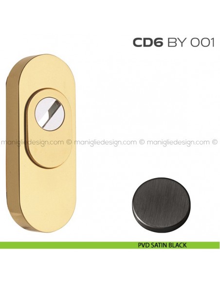 Bocchetta ovale con blocco defender 92x35 mm CD6BY001 Reguitti PVD Satin black