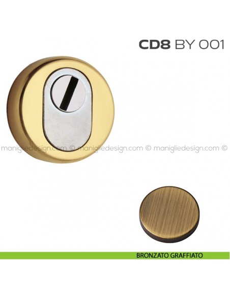 Bocchetta tonda di sicurezza diametro 53 mm CD8BY001 Reguitti bronzato graffiato