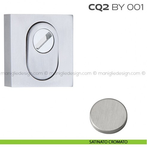 Bocchetta quadrata con blocco defender 53x53 mm CQ2BY001 Reguitti satinato cromato