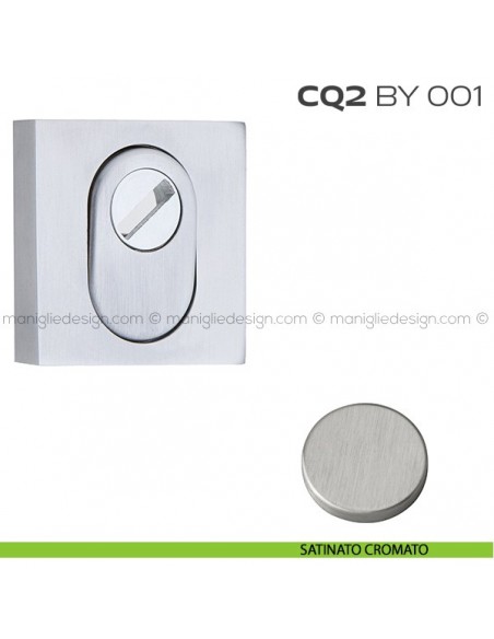 Bocchetta quadrata con blocco defender 53x53 mm CQ2BY001 Reguitti satinato cromato