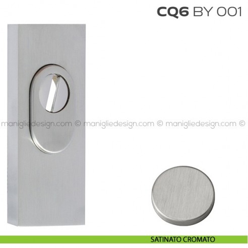 Bocchetta rettangolare con blocco defender 93x36 mm CQ6BY001 Reguitti satinato cromato