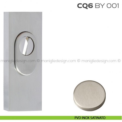 Bocchetta rettangolare con blocco defender 93x36 mm CQ6BY001 Reguitti PVD inox satinato