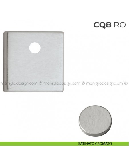 Bocchetta quadrata con foro asse per cilindretti con codolo 50x50 mm CQ8RO Reguitti satinato cromato