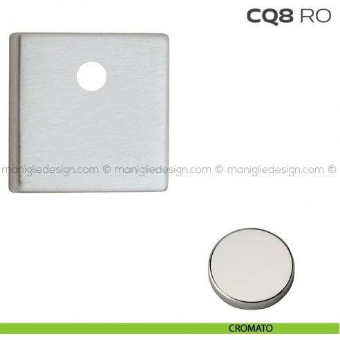 Bocchetta quadrata con foro asse per cilindretti con codolo 50x50 mm CQ8RO Reguitti cromato