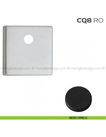 Bocchetta quadrata con foro asse per cilindretti con codolo 50x50 mm CQ8RO Reguitti nero opaco