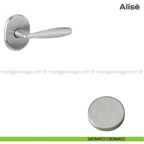 Maniglia per porta d'ingresso con rosetta 62x82 mm 171HM062 Reguitti satinato cromato