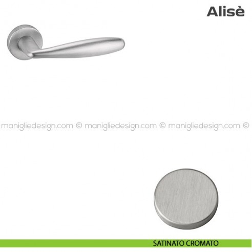 Maniglia per porta blindata con rosetta diametro 45 mm 171HM416 Reguitti satinato cromato