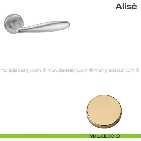 Maniglia per porta blindata con rosetta diametro 45 mm 171HM416 Reguitti PVD lucido oro