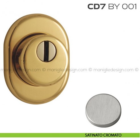 Bocchetta ovale con blocco defender diametro 46 mm CD7BY001 Reguitti satinato cromato