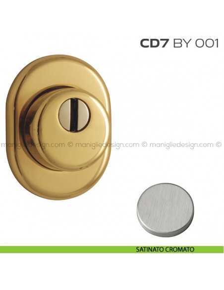 Bocchetta ovale con blocco defender diametro 46 mm CD7BY001 Reguitti satinato cromato