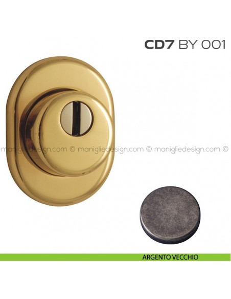 Bocchetta ovale con blocco defender diametro 46 mm CD7BY001 Reguitti argento vecchio