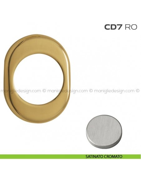 Rosetta ovale per defender con foro diametro 46 mm CD7RO Reguitti satinato cromato