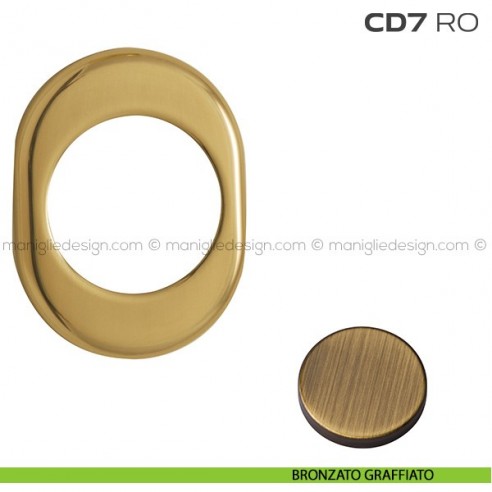 Rosetta ovale per defender con foro diametro 46 mm CD7RO Reguitti bronzato graffiato