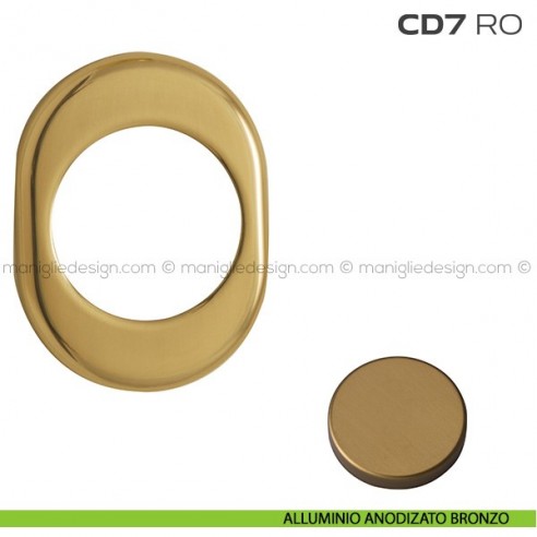 Rosetta ovale per defender con foro diametro 46 mm CD7RO Reguitti alluminio anodizzato bronzo