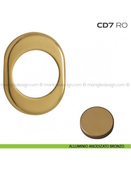 Rosetta ovale per defender con foro diametro 46 mm CD7RO Reguitti alluminio anodizzato bronzo