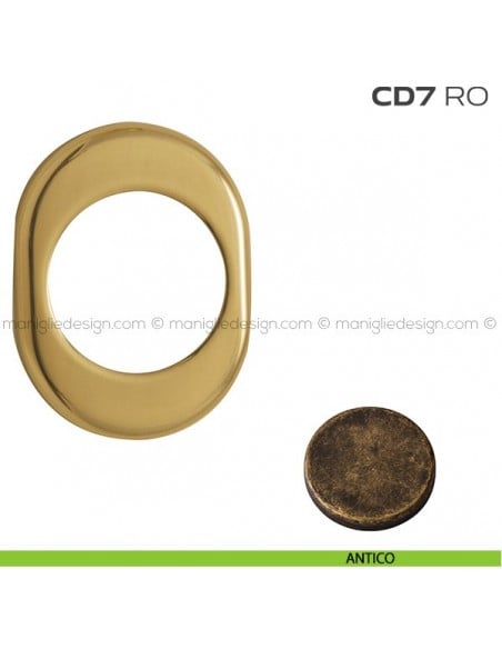 Rosetta ovale per defender con foro diametro 46 mm CD7RO Reguitti antico