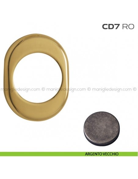 Rosetta ovale per defender con foro diametro 46 mm CD7RO Reguitti argento vecchio