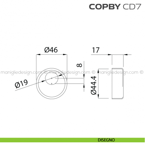 Copri defender diametro 46 mm BYCD7 Reguitti disegno