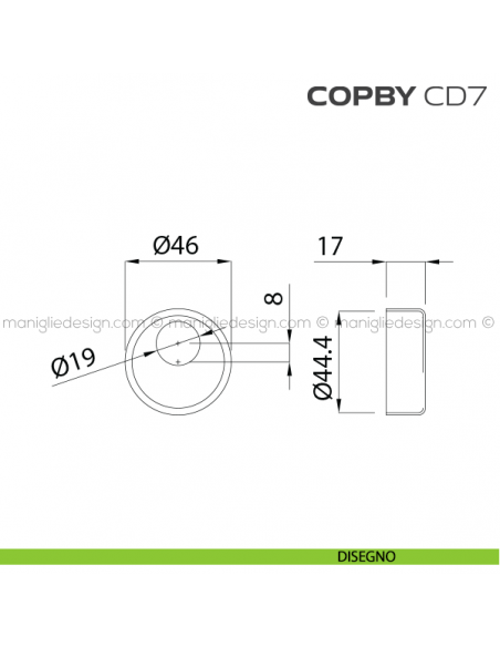 Copri defender diametro 46 mm BYCD7 Reguitti disegno