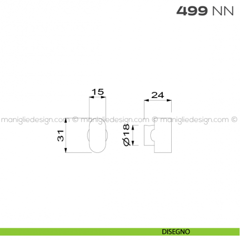 Pomolo per cilindro 499NN Reguitti disegno