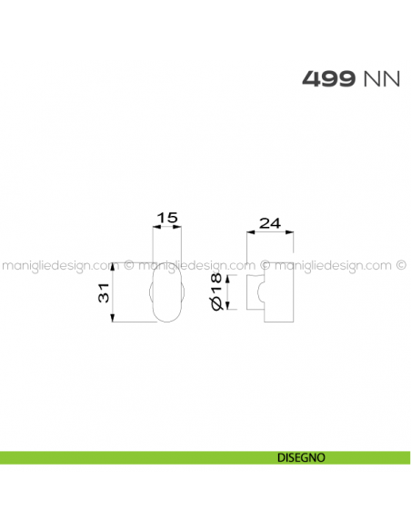 Pomolo per cilindro 499NN Reguitti disegno