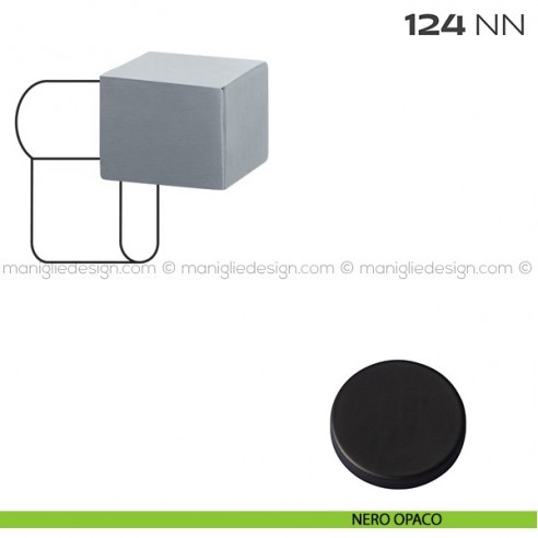 Pomolo per cilindro quadro 124NN Reguitti nero opaco RAL 9005