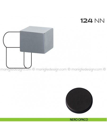 Pomolo per cilindro quadro 124NN Reguitti nero opaco RAL 9005