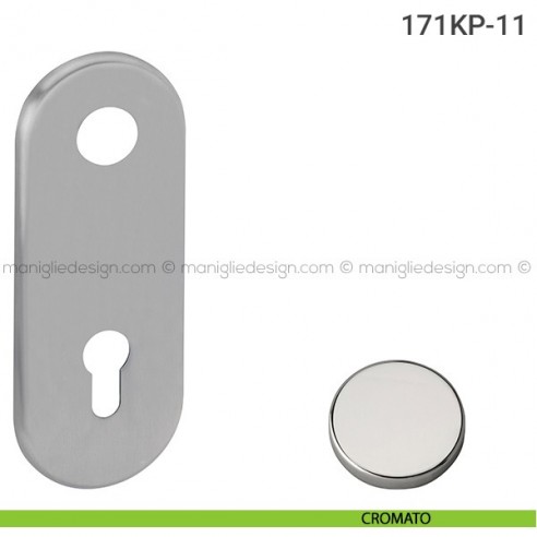 Placca per porta blindata foro yale distanza 85 mm 171KP Reguitti cromato