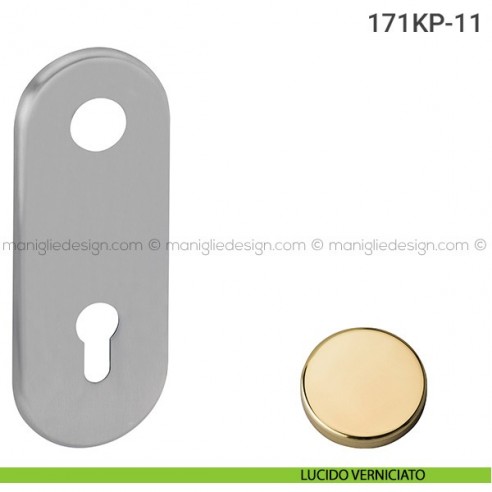 Placca per porta blindata foro yale distanza 85 mm 171KP Reguitti lucido verniciato