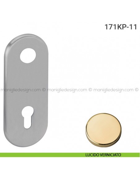 Placca per porta blindata foro yale distanza 85 mm 171KP Reguitti lucido verniciato