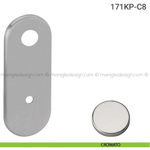 Placca per porta blindata foro codolo cilindro distanza 85 mm 171KP Reguitti cromato