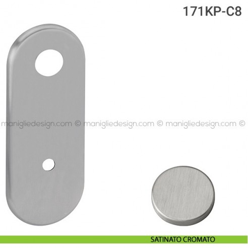 Placca per porta blindata foro codolo cilindro distanza 85 mm 171KP Reguitti satinato cromato
