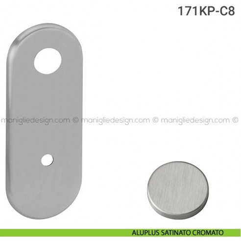 Placca per porta blindata foro codolo cilindro distanza 85 mm 171KP Reguitti aluplus satinato cromato