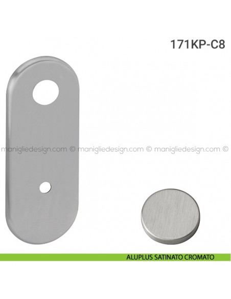 Placca per porta blindata foro codolo cilindro distanza 85 mm 171KP Reguitti aluplus satinato cromato