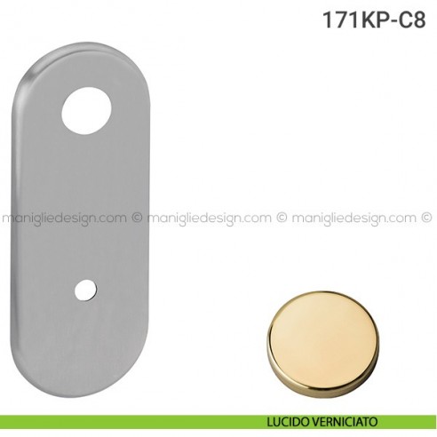 Placca per porta blindata foro codolo cilindro distanza 85 mm 171KP Reguitti lucido verniciato