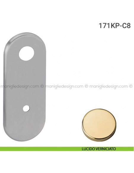 Placca per porta blindata foro codolo cilindro distanza 85 mm 171KP Reguitti lucido verniciato