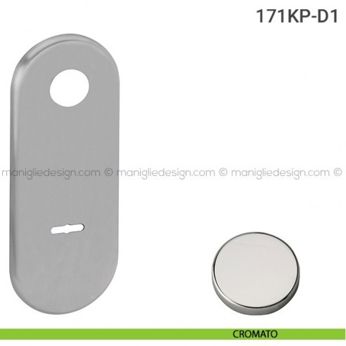 Placca per porta blindata doppia mappa distanza 85 mm 171KP Reguitti cromato