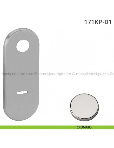 Placca per porta blindata doppia mappa distanza 85 mm 171KP Reguitti cromato