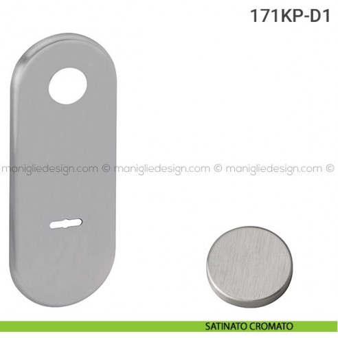 Placca per porta blindata doppia mappa distanza 85 mm 171KP Reguitti satinato cromato