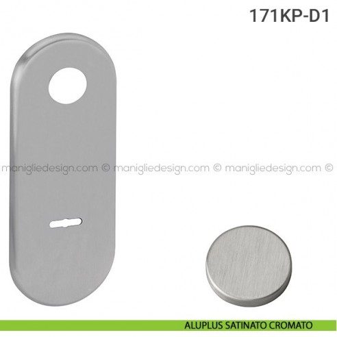 Placca per porta blindata doppia mappa distanza 85 mm 171KP Reguitti aluplus satinato cromato