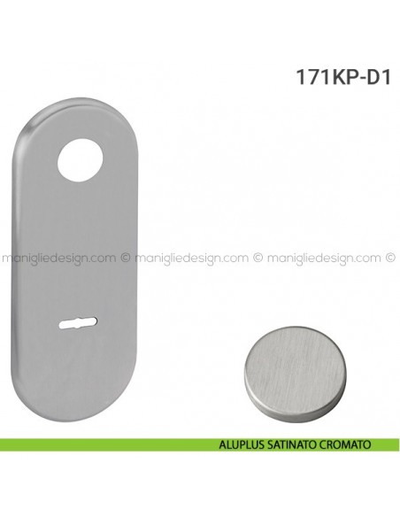 Placca per porta blindata doppia mappa distanza 85 mm 171KP Reguitti aluplus satinato cromato