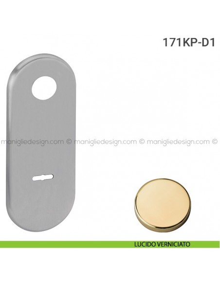 Placca per porta blindata doppia mappa distanza 85 mm 171KP Reguitti lucido verniciato