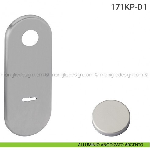 Placca per porta blindata doppia mappa distanza 85 mm 171KP Reguitti alluminio anodizzato argento