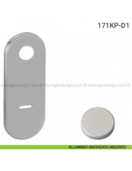 Placca per porta blindata doppia mappa distanza 85 mm 171KP Reguitti alluminio anodizzato argento